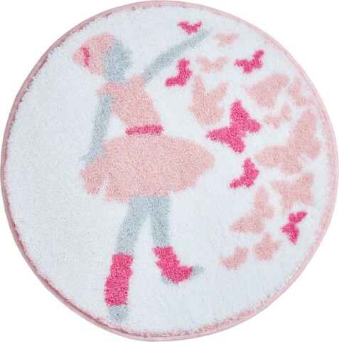 Kinderteppich >BALLERINA< in pink - 100x100x1,7 (LxBxH)