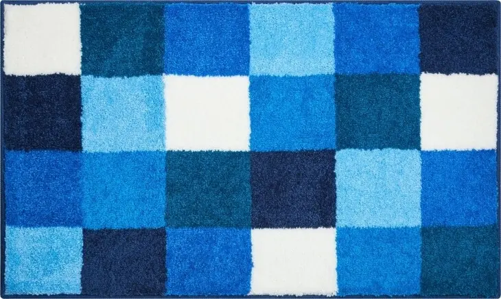Badematte >BONA< in blau, 100% Polyacryl SUPERSOFT - 120x70x2cm (LxBxH)