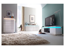 TV-Board >Colorart< in Weiß/Hochglanz aus MDF - 175x49x40cm (BxHxT)