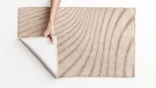 Badematte >CAFFI< in beige, 100% Polyester MAGICSOFT - 60x50x1,8cm (LxBxH)