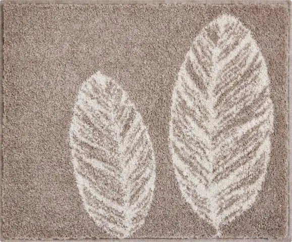 Badematte >DUETTO< in taupe, 100% Polyacryl SUPERSOFT - 65x55x2cm (LxBxH)