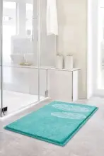 Badematte >DUETTO< in türkis, 100% Polyacryl...