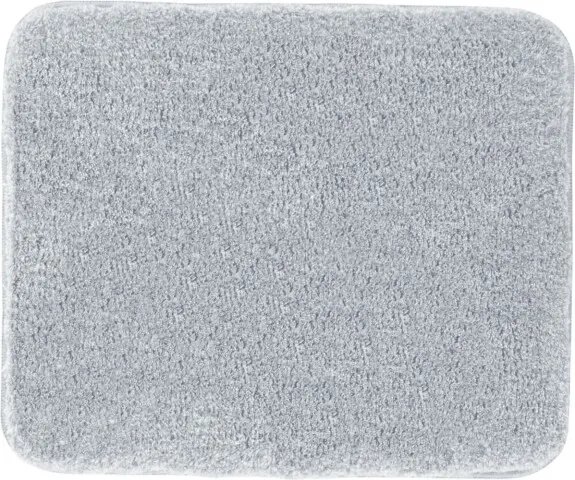 Badematte >MELANGE< in silber, 100% Polyacryl ULTRASOFT - 60x50x2,7cm (LxBxH)
