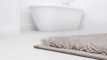 Badematte >LEVANA< in beige, 100% Polyacryl SUPERSOFT - 120x70x1,8cm (LxBxH)