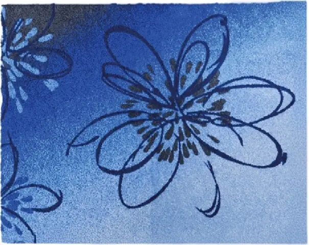 Badematte >LUSIA< in blue, 100% Polyacryl SUPERSOFT - 60x50x1,8cm (LxBxH)