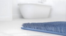 Badematte >LUSIA< in blue, 100% Polyacryl SUPERSOFT - 60x50x1,8cm (LxBxH)
