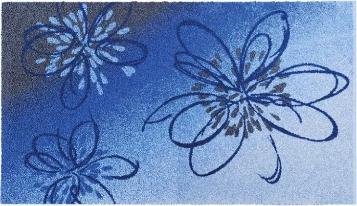 Badematte >LUSIA< in blue, 100% Polyacryl SUPERSOFT - 100x60x1,8cm (LxBxH)