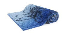 Badematte >LUSIA< in blue, 100% Polyacryl SUPERSOFT - 100x60x1,8cm (LxBxH)