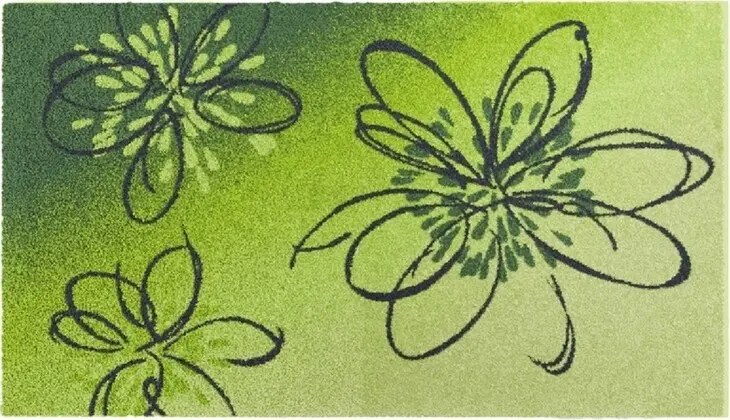 Badematte >LUSIA< in green, 100% Polyacryl SUPERSOFT - 100x60x1,8cm (LxBxH)