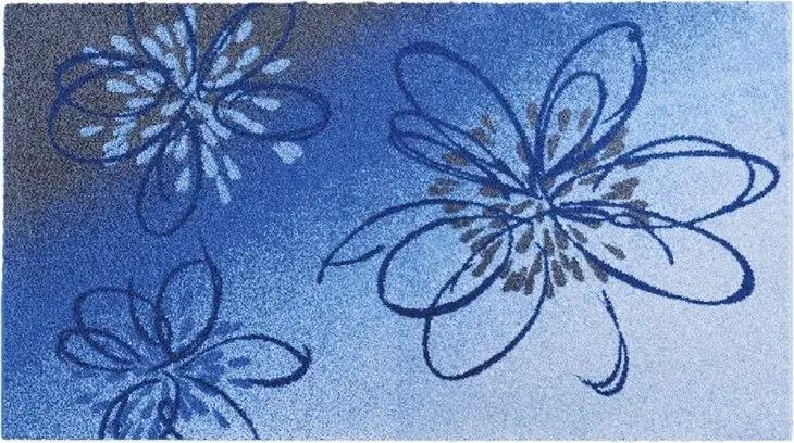 Badematte >LUSIA< in blue, 100% Polyacryl SUPERSOFT - 120x70x1,8cm (LxBxH)