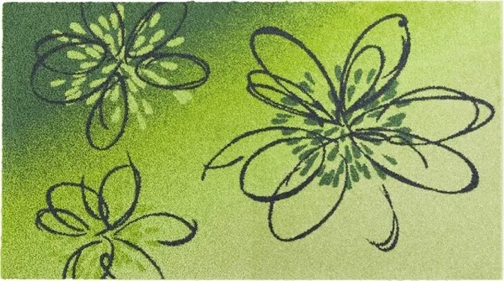 Badematte >LUSIA< in green, 100% Polyacryl SUPERSOFT - 120x70x1,8cm (LxBxH)