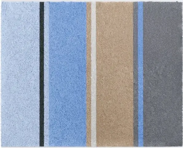 Badematte >SUMMERTIME< in blau, 100% Polyacryl SUPERSOFT - 60x50x1,8cm (LxBxH)