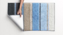 Badematte >SUMMERTIME< in blau, 100% Polyacryl SUPERSOFT - 60x50x1,8cm (LxBxH)
