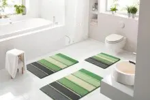 Badematte >SUMMERTIME< in grün, 100% Polyacryl SUPERSOFT - 90x60x2cm (LxBxH)