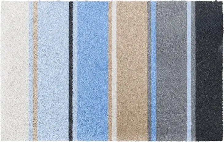 Badematte >SUMMERTIME< in blau, 100% Polyacryl SUPERSOFT - 90x60x1,8cm (LxBxH)