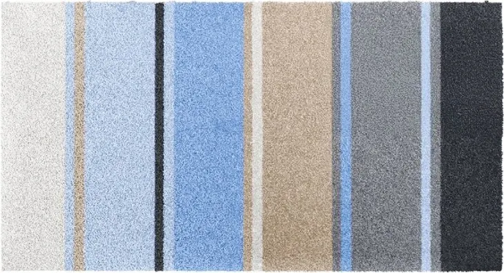 Badematte >SUMMERTIME< in blau, 100% Polyacryl SUPERSOFT - 115x65x1,8cm (LxBxH)
