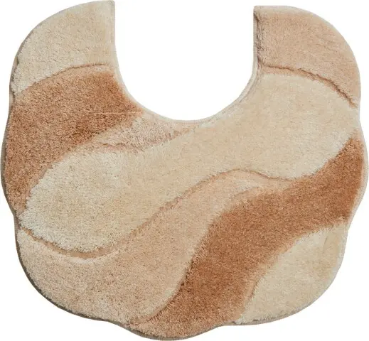 Badematte >CARMEN< in beige, 100% Polyacryl ULTRASOFT - 55x50x2,4cm (LxBxH)