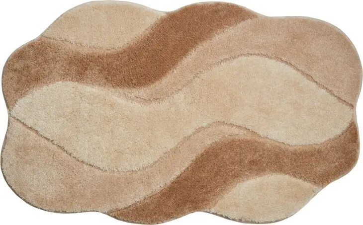 Badematte >CARMEN< in beige, 100% Polyacryl ULTRASOFT - 100x60x2,4cm (LxBxH)