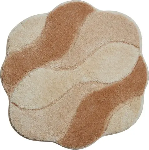 Badematte >CARMEN< in beige, 100% Polyacryl ULTRASOFT - 60x60x2,4cm (LxBxH)