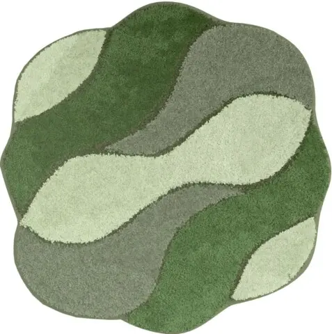 Badematte >CARMEN< in grün, 100% Polyacryl ULTRASOFT - 60x60x2,4cm (LxBxH)
