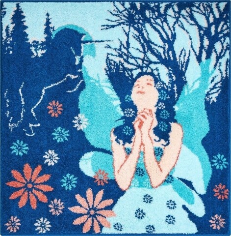 Teppich >FAIRY< in blau, 100% Polyacryl SUPERSOFT - 100x100x1,7cm (LxBxH)