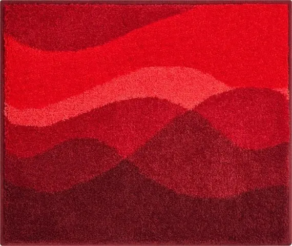 Badematte >HILLS< in rubin, 100% Polyacryl SUPERSOFT - 65x55x2cm (LxBxH)