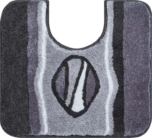Badematte >JEWEL< in anthrazit, 100% Polyacryl ULTRASOFT - 55x50x2,4cm (LxBxH)