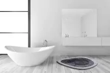 Badematte >LAKE< in silbergrau, 100% Polyacryl...