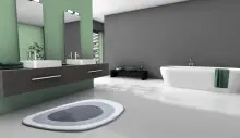 Badematte >LAKE< in silbergrau, 100% Polyacryl...