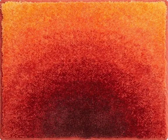 Badematte >SUNSHINE< in orange, 100% Polyacryl SUPERSOFT - 60x50x2,4cm (LxBxH)