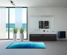 Badematte >SUNSHINE< in türkis, 100% Polyacryl SUPERSOFT - 100x60x2,4cm (LxBxH)