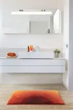 Badematte >SUNSHINE< in orange, 100% Polyacryl SUPERSOFT - 100x60x2,4cm (LxBxH)