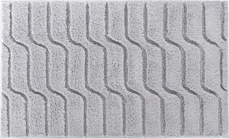 Badematte >VOGUE< in grau, 100% Baumwolle - 100x60x2,4cm (LxBxH)