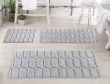 Badematte >VOGUE< in grau, 100% Baumwolle - 100x60x2,4cm (LxBxH)