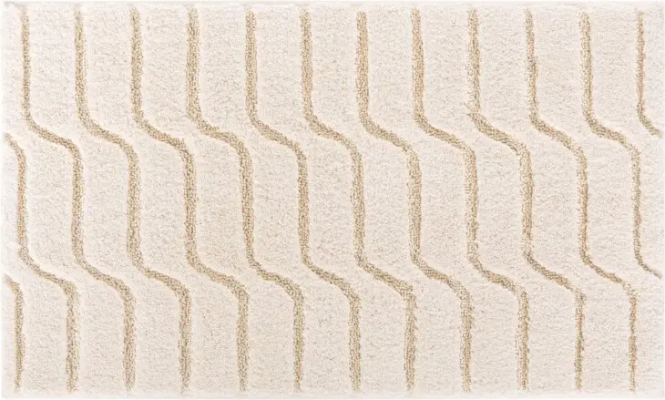Badematte >VOGUE< in natur, 100% Baumwolle - 100x60x2,4cm (LxBxH)