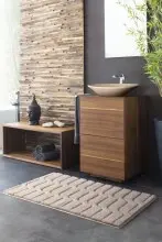 Badematte >VOGUE< in natur, 100% Baumwolle - 100x60x2,4cm (LxBxH)