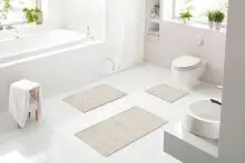 Badematte >LEONIE< in beige - 60x50x1,5 (LxBxH)