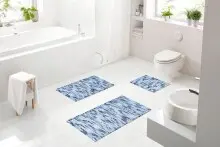 Badematte >LEONIE< in denim blue - 90x60x1,5 (LxBxH)