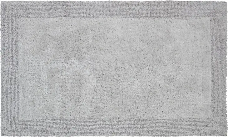 Badematte >LUXOR< in kieselgrau, 100% Baumwolle - 80x50x2,2cm (LxBxH)
