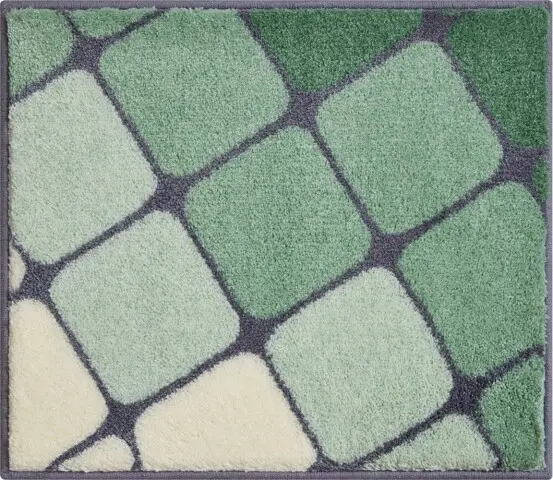 Badematte >SHANGA< in grün, 100% Polyacryl SUPERSOFT - 60x50x2cm (LxBxH)