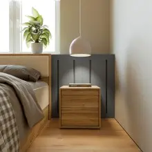 Nachtkommode >ARANK< in Mauvella Eiche Dekor -...