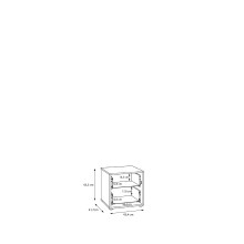 Nachtkommode >ARANK< in Mauvella Eiche Dekor - 43,4x43,3x41,7cm (BxHxT)