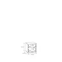 Nachtkommode >ARANK< in Mauvella Eiche Dekor - 43,4x43,3x41,7cm (BxHxT)