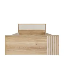 Stauraumbett >ARANK< in Mauvella Eiche Dekor / Sand - 130x84x213cm (BxHxT)