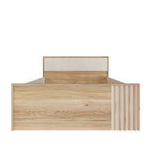 Stauraumbett >ARANK< in Mauvella Eiche Dekor / Sand - 130x84x213cm (BxHxT)