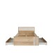Stauraumbett >ARANK< in Mauvella Eiche Dekor / Sand - 130x84x213cm (BxHxT)