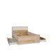 Stauraumbett >ARANK< in Mauvella Eiche Dekor / Sand - 130x84x213cm (BxHxT)