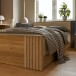 Stauraumbett >ARANK< in Mauvella Eiche Dekor / Sand - 130x84x213cm (BxHxT)