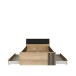 Stauraumbett >ARANK< in Mauvella Eiche Dekor / Schwarz - 130x84x213cm (BxHxT)