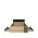 Stauraumbett >ARANK< in Mauvella Eiche Dekor / Schwarz - 130x84x213cm (BxHxT)